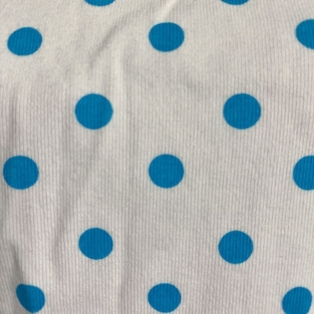 Onque Casuals White with Blue Polka Dot Cotton Short Sleeve Shirt - Picture 3 of 8